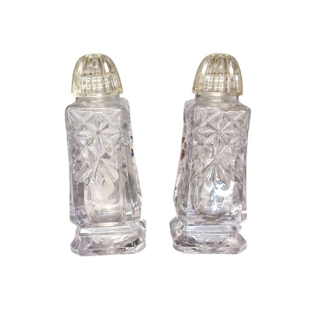 Vintage Bohemia Hand Made Glass Salt & Pepper Shakers Made in Czech Republic